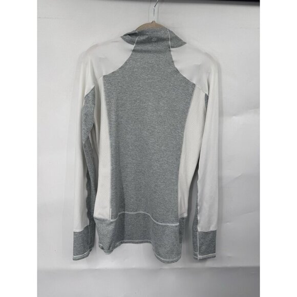 Athleta Running Wild Half Zip Pullover Women Small Silver Grey Athletic Workout - Picture 2 of 11